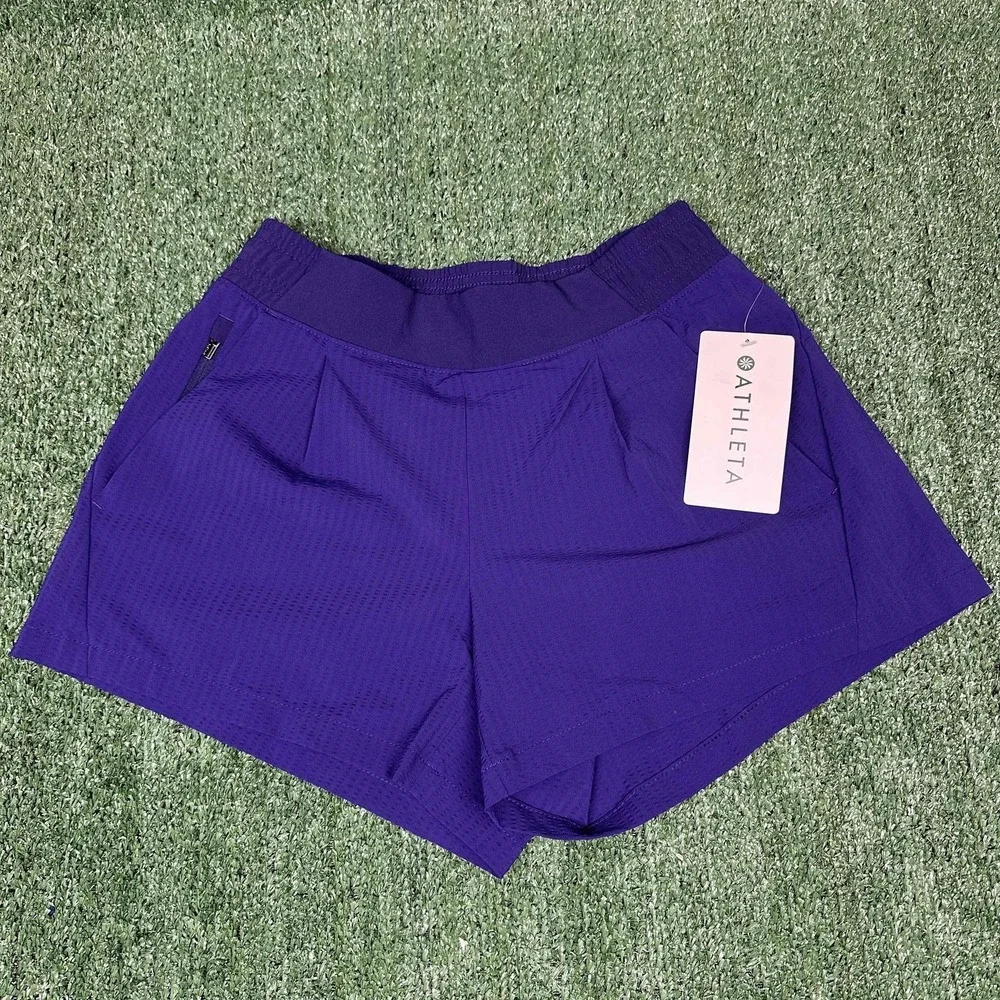 NWT Athleta Textured Brooklyn Shorts Purple Shorts‎ Womens Size 0